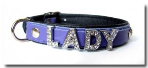 Personalisierte Hundehalsband aus Leder *GLAMOUR* Gr.2