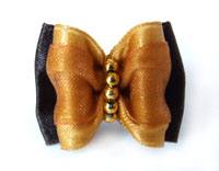 Hunde Schleife Exclusive`BROWN- DARK -PEARL