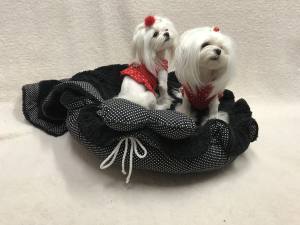Hundebett BLACK FLOWER Limited Edition Handmade Gr.2