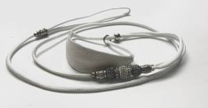 BLINK 4 mm WHITE  Vorführleine,Ausstellungsleine,Lederhalsung