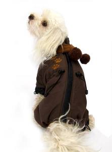 *BROWN PAWS * Wintermantel mit Schal und D-Ring,kurze Beine für Hunde