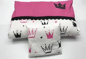 Hunde Bettdecke mit Kissen KRONE PINK HANDMADE