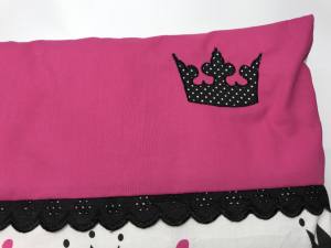 Hunde Bettdecke mit Kissen KRONE PINK HANDMADE