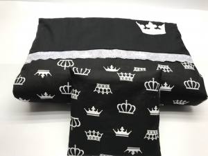 Hunde Bettdecke mit Kissen KRONE SCHWARZ