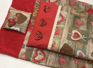 3 teile Hunde Bettdecke mit Kissen,Decke Weihnachten Herzen