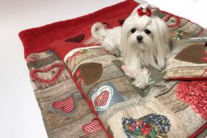 3 teile Hunde Bettdecke mit Kissen,Decke Weihnachten Herzen