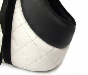 De LUXE Hundetragetasche WHITE-BLACK Gr.1 WELPEN