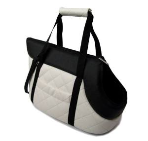 De LUXE Hundetragetasche WHITE-BLACK Gr.1 WELPEN