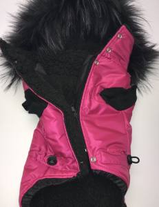 Super Dicke Winterjacke mit Fell PINK