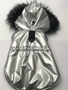 Dicke Hunde Winterjacke mit Fell SILVER