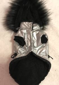 Dicke Hunde Winterjacke mit Fell SILVER