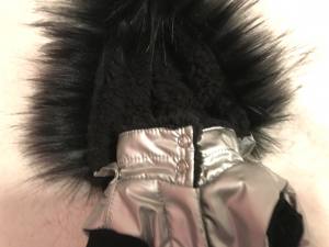 Dicke Hunde Winterjacke mit Fell SILVER