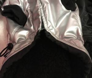 Dicke Hunde Winterjacke mit Fell SILVER