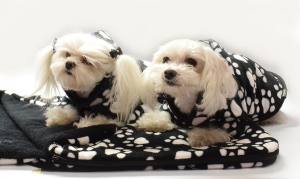 Doppelseitiger Bademantel für Hunde BLACK & WHITE PAW