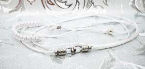 ELEGANT WEISS Vorführleine,Ausstellungsleine 2 mm Halsung