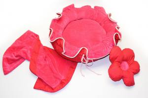 Hundebett FLOWER  Limited Edition PINK-RED Gr.1
