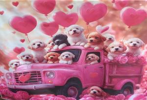 Fotohintergrund pink/Rosa Hunde