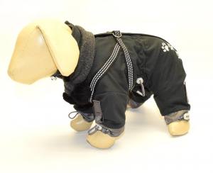 *GREY ANTHRAZIT PAWS *Wintermantel Schal/Geschirr kurze Beine für Hunde