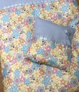 Hunde Bettdecke mit Kissen FLOWER HANDMADE