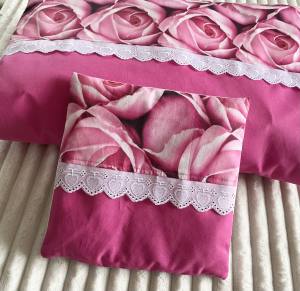 Hunde Bettdecke mit Kissen ROSEN