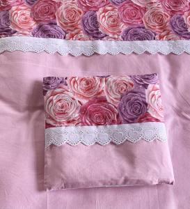 Hunde Bettdecke mit Kissen BLUMEN