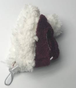Hunde Bommelmütze WEINROT -WHITE