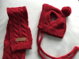 Hunde CAPPY RED SNOW DOG + Schal