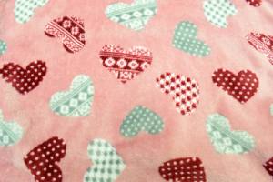 Hunde-Decke Kuscheldecke HEART GRAU WEINROT ROSA