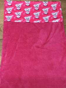 Hunde-Decke Kuscheldecke MALTESER PINK HANDMADE