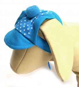 Hunde Mütze,Cappy + Halstuch  SET SKY BLUE DOTS für Hunde