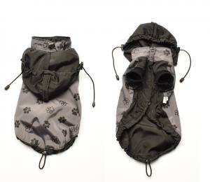 Hunde Regenjacke GREY PAW mit Reisverschluss