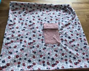 Hunde Tragetuch BUNTE BLUMEN /ROSA