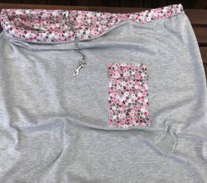 Hunde Tragetuch Blümchen rosa/Grau