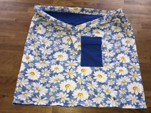 Hunde Tragetuch Blumen blau/weiß