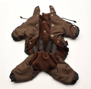 Hunde Winteranzug und Jacke 2 in 1 BRAUN Gr.2 EINZELSTÜCK