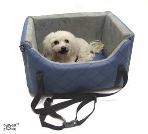 Hundeautositz Autokörbchen DE LUXE BLUE ELEGANCE