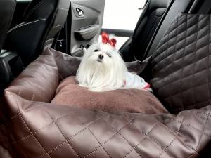 Hundeautositz /Reisebett FIRST CLASS BROWN