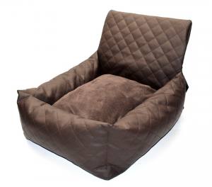 Hundeautositz /Reisebett FIRST CLASS BROWN