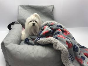 Hundeautositz /Reisebett FIRST CLASS HEART GREY