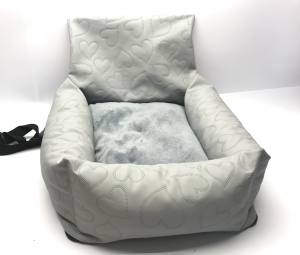 Hundeautositz /Reisebett FIRST CLASS HEART GREY