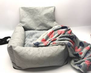 Hundeautositz /Reisebett FIRST CLASS HEART GREY