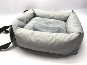 Hundeautositz /Reisebett FIRST CLASS HEART GREY