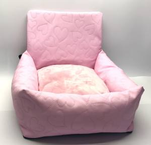Hundeautositz /Reisebett FIRST CLASS HEART ROSA