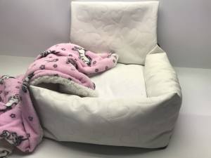 Hundeautositz /Reisebett FIRST CLASS WHITE HEART