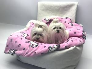 Hundeautositz /Reisebett FIRST CLASS WHITE HEART
