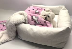 Hundeautositz /Reisebett FIRST CLASS WHITE HEART
