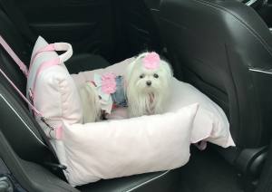 Hundeautositz /Reisebett /Tasche DOGSZONE ROSA