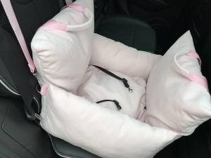 Hundeautositz /Reisebett /Tasche DOGSZONE ROSA