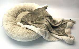 Hundebett DOGSZONE DONUT BEIGE kuschelig