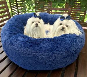 Hundebett DOGSZONE DONUT BLAU kuschelig